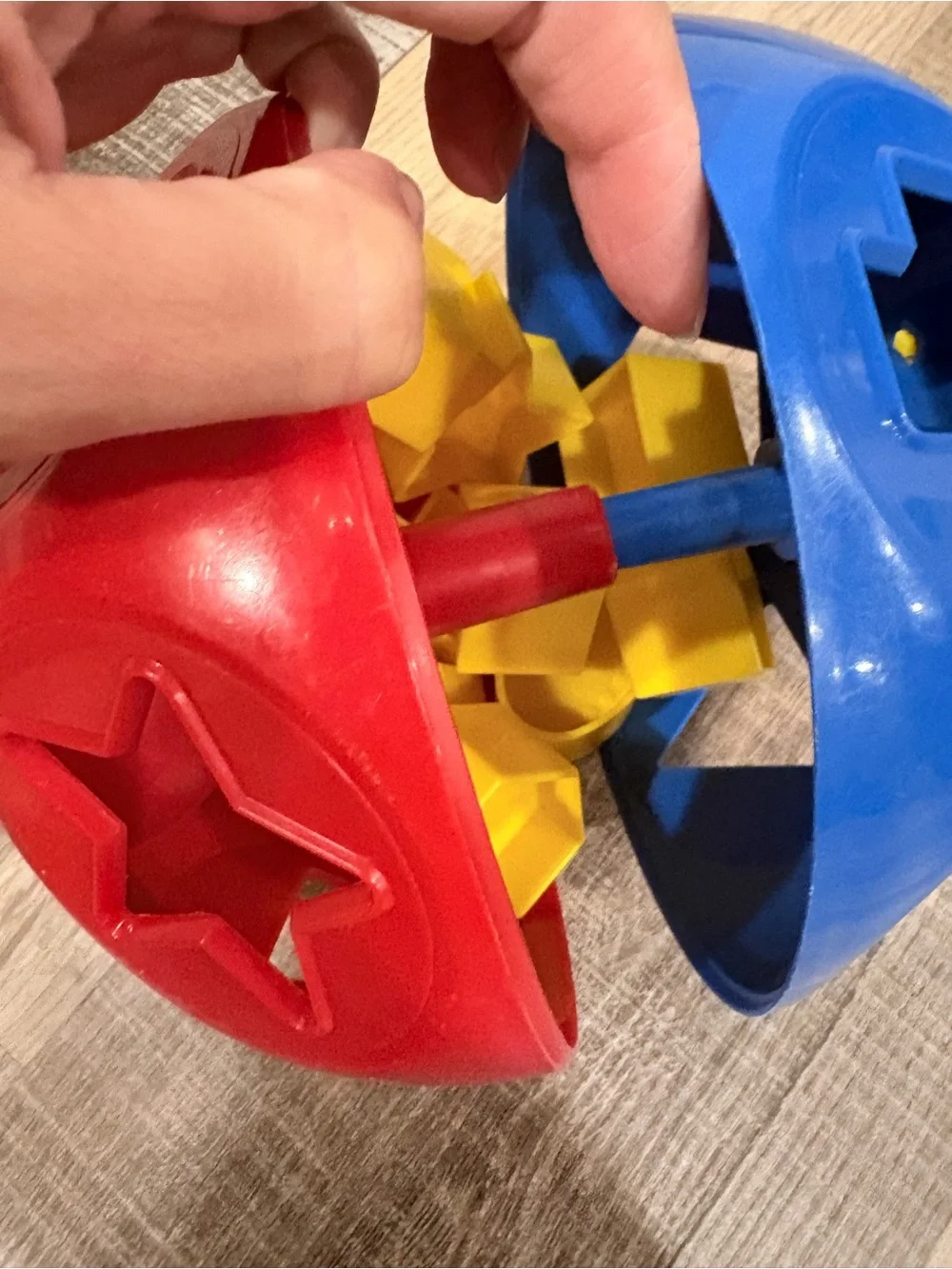 VINTAGE Tupperware  Red & Blue Shape Sorter- learning toy - see description